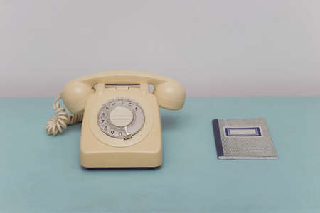 Vintage Telephone and Address Bookの写真素材