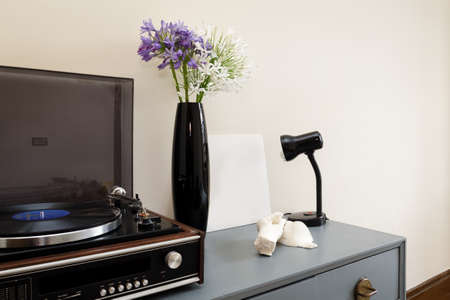 Dresser with Vintage Decorの写真素材