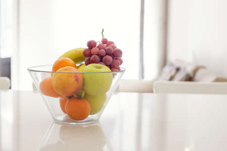 Fruit Bowl In Bright Roomの写真素材