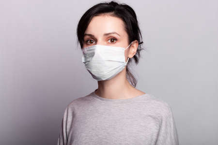 woman in medical mask, virus protectionの写真素材