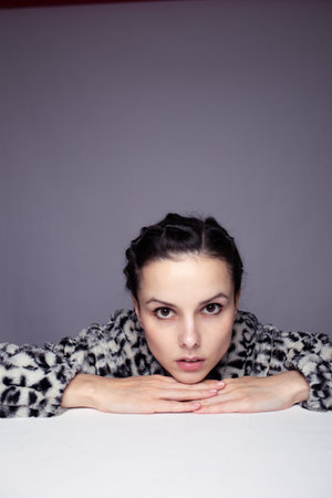 art portrait of woman in hoodie