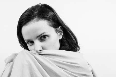 beautiful woman black and white photography