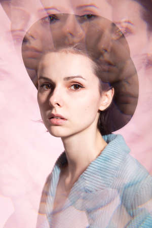 art portrait, woman in black hat and corduroy jacket. High quality photo