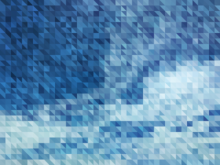 Vector Abstract Blue Background of Sky with Clouds. Wallpaper of Heaven in Mosaic Style. Vector illustration of Light Colored Fond. Nature backdrop. Ecology Concept for Graphic Designのイラスト素材