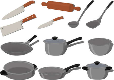 Kitchen cooking supplies collection vector illustrationのイラスト素材