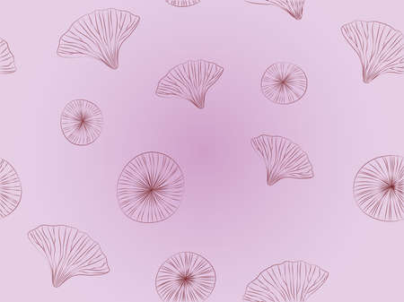 Hatching drawing plant leaves contour seamless background vector illustrationのイラスト素材