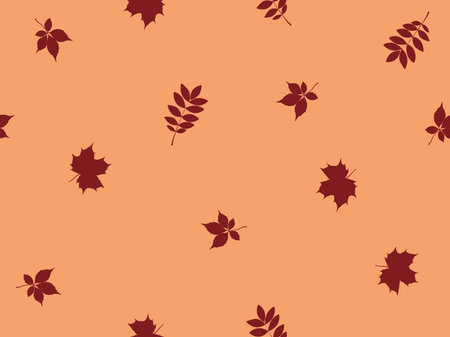 Autumn fall dark red leaves pattern seamless background vector illustrationのイラスト素材