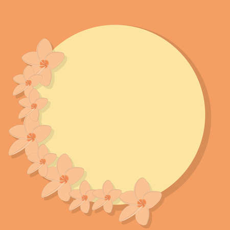 Frangipani flower pastel colours composition copy space background vector illustrationのイラスト素材