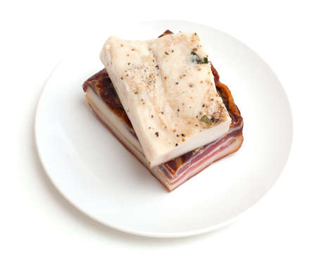 smoked and salted lard
の写真素材
