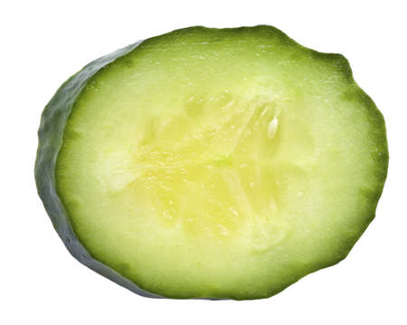 slice of cucumber isolatedの写真素材