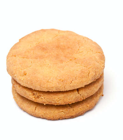 shortbread cookies isolated on whiteの写真素材