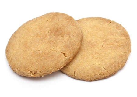 shortbread cookies isolated on whiteの写真素材