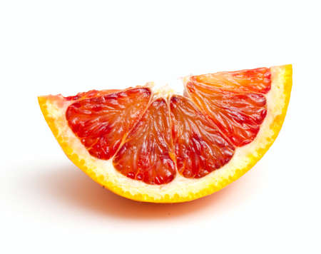 red orange close up on white backgroundの写真素材