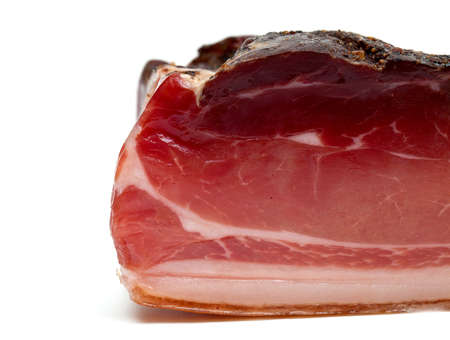 speck from south tyrol isolated on white backgroundの写真素材