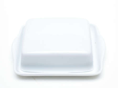 white butterdish over whiteの写真素材