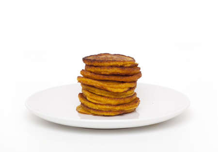 pumpkin pancakes isolatedの写真素材