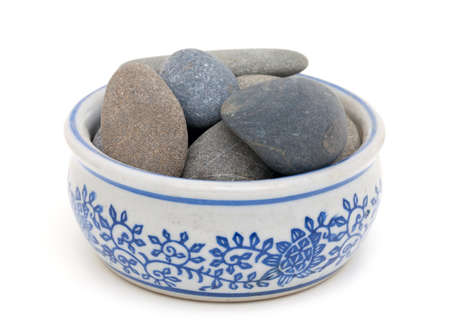 stones in a bowlの写真素材