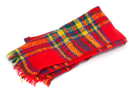 colorful wool scarf isolated on white background