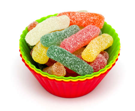 jelly candies in a bowlの写真素材