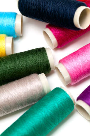bobbins of thread close up