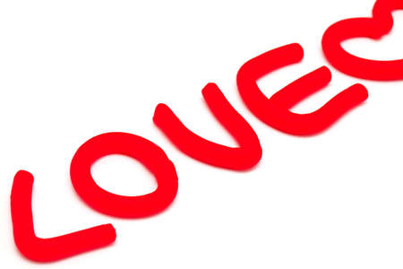 plasticine with the word 'love'の写真素材