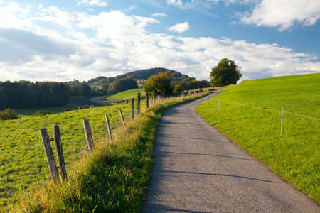 mountan landscape with roadの写真素材