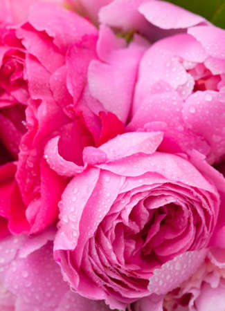 bouquet of roses and peonies