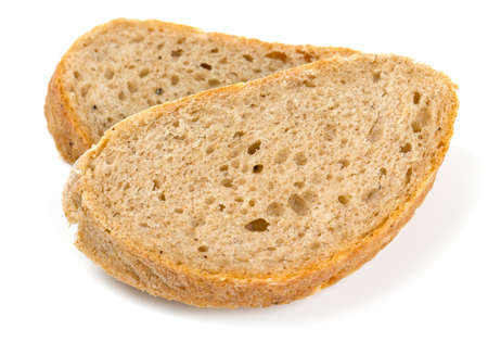 sliced fresh bread isolated on white