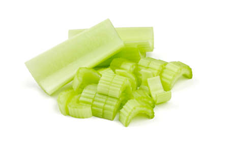 fresh celery isolated on white backgroundの写真素材