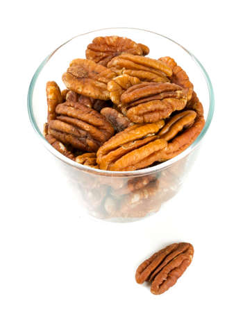 pecan nuts in a glass bowl
