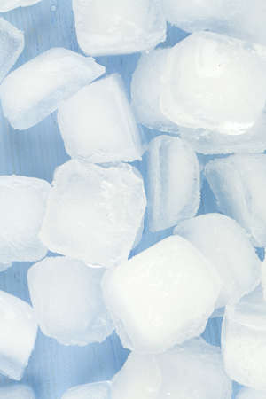 ice cubes on blue backgroundの写真素材