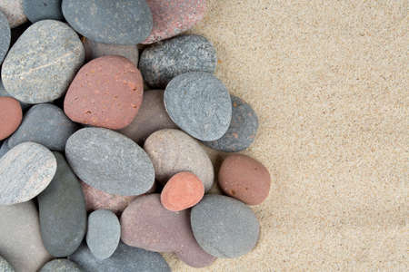 pebbles on sandの写真素材