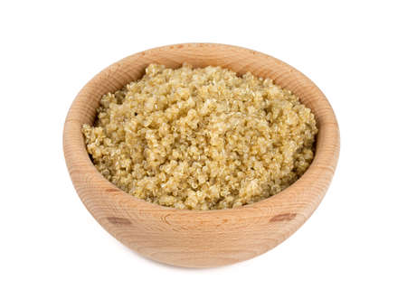 cooked quinoa in a bowl isolatedの写真素材