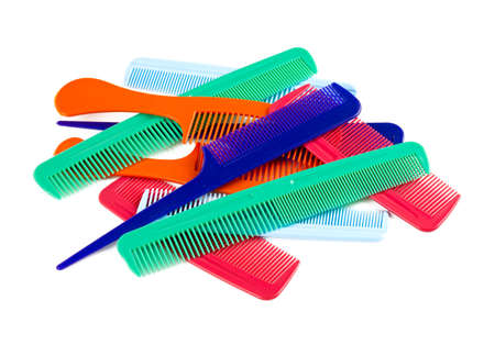 assortment of colorful hair combs
