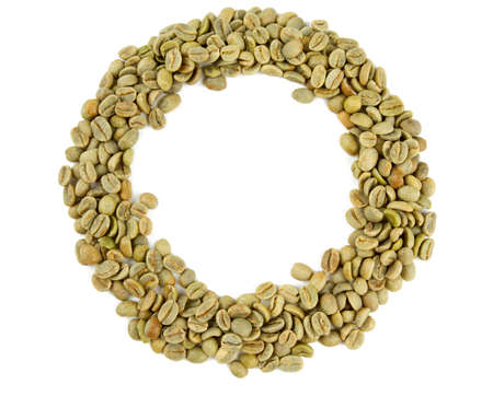 green coffee round frameの写真素材