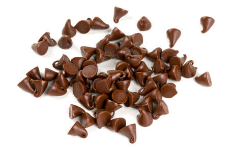 chocolate drops isolated on whiteの写真素材