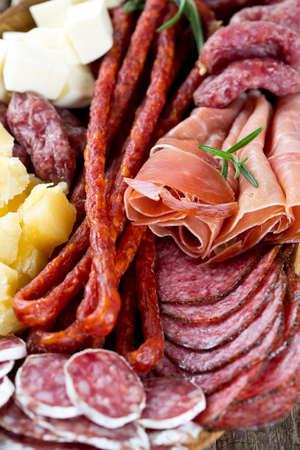 smoked salami, sausages, proschiutto and cheese