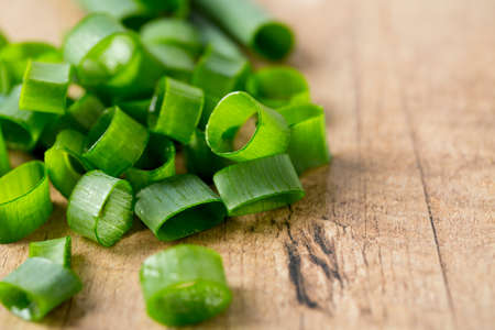 spring onion choppedの写真素材
