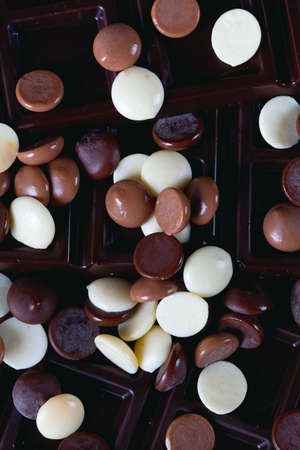 white, milk and dark chocolateの写真素材