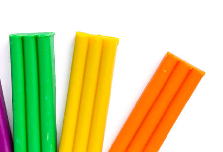 new colorful plasticine isolated on whiteの写真素材