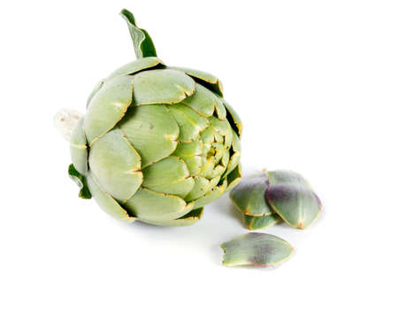 artichoke isolated on whiteの写真素材