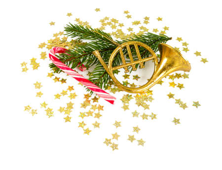 Christmas decoration on whiteの写真素材