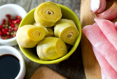 cannned artichokesの写真素材