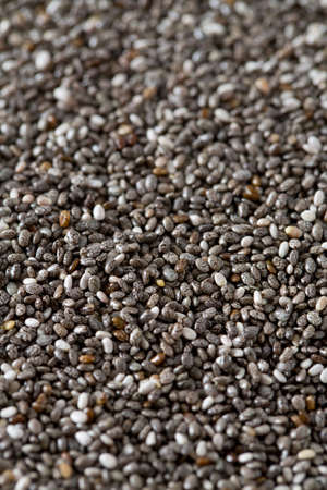 chia seeds onw ooden surfaceの写真素材