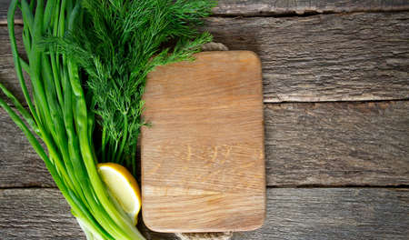 cooking frame on wooden surfaceの写真素材