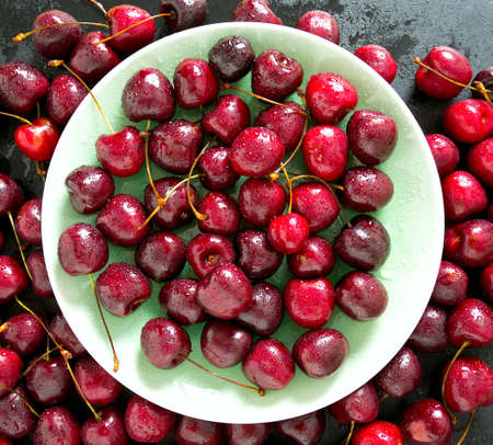 cherry on dark background