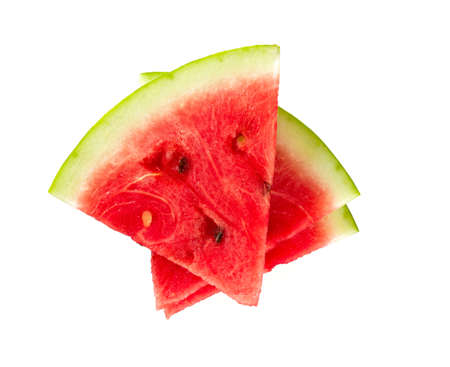 freshly cut water melon isolated on white