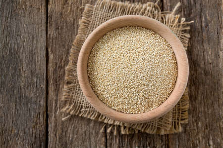 organic quinoa on old backgroundの写真素材