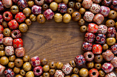 colorful wooden beads