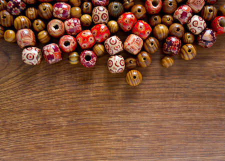 colorful wooden beadsの写真素材